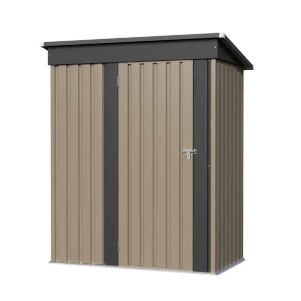 Patiowell 5x3 Metal Shed with Floor Frame, Brown