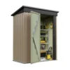Patiowell 5x3 Metal Shed with Floor Frame, Brown