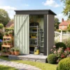 Patiowell 5x3 Metal Shed with Floor Frame, Brown