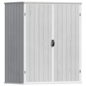Patiowell 5x3 Plastic Outdoor Storage Shed with Lockable Door, Gray