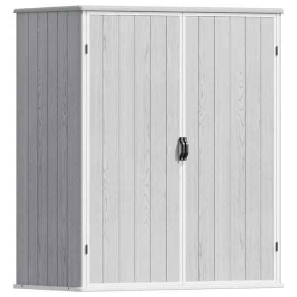 5x3_plastic_shed_with_lockable_door_gray_main Patiowell 5x3 Plastic Outdoor Storage Shed with Lockable Door, Gray